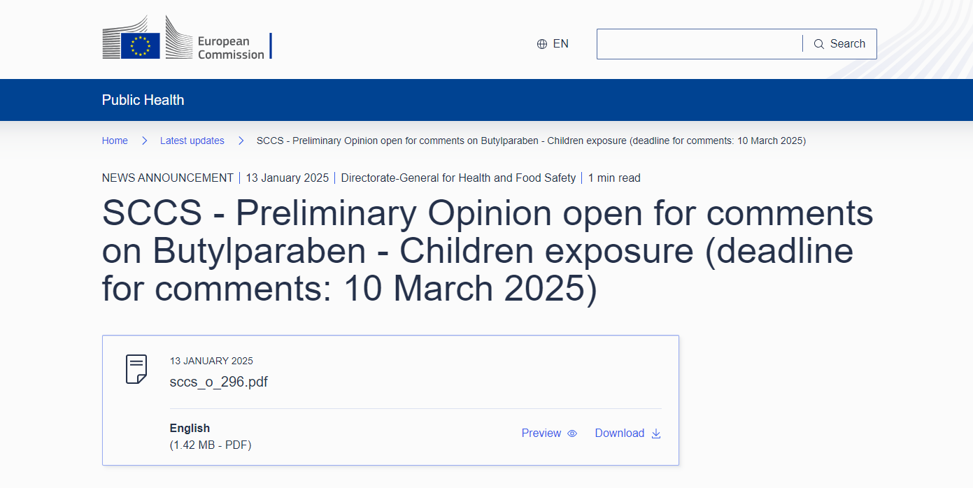 EU,Cosmetic,SCCS,Preliminary,Children,Exposure